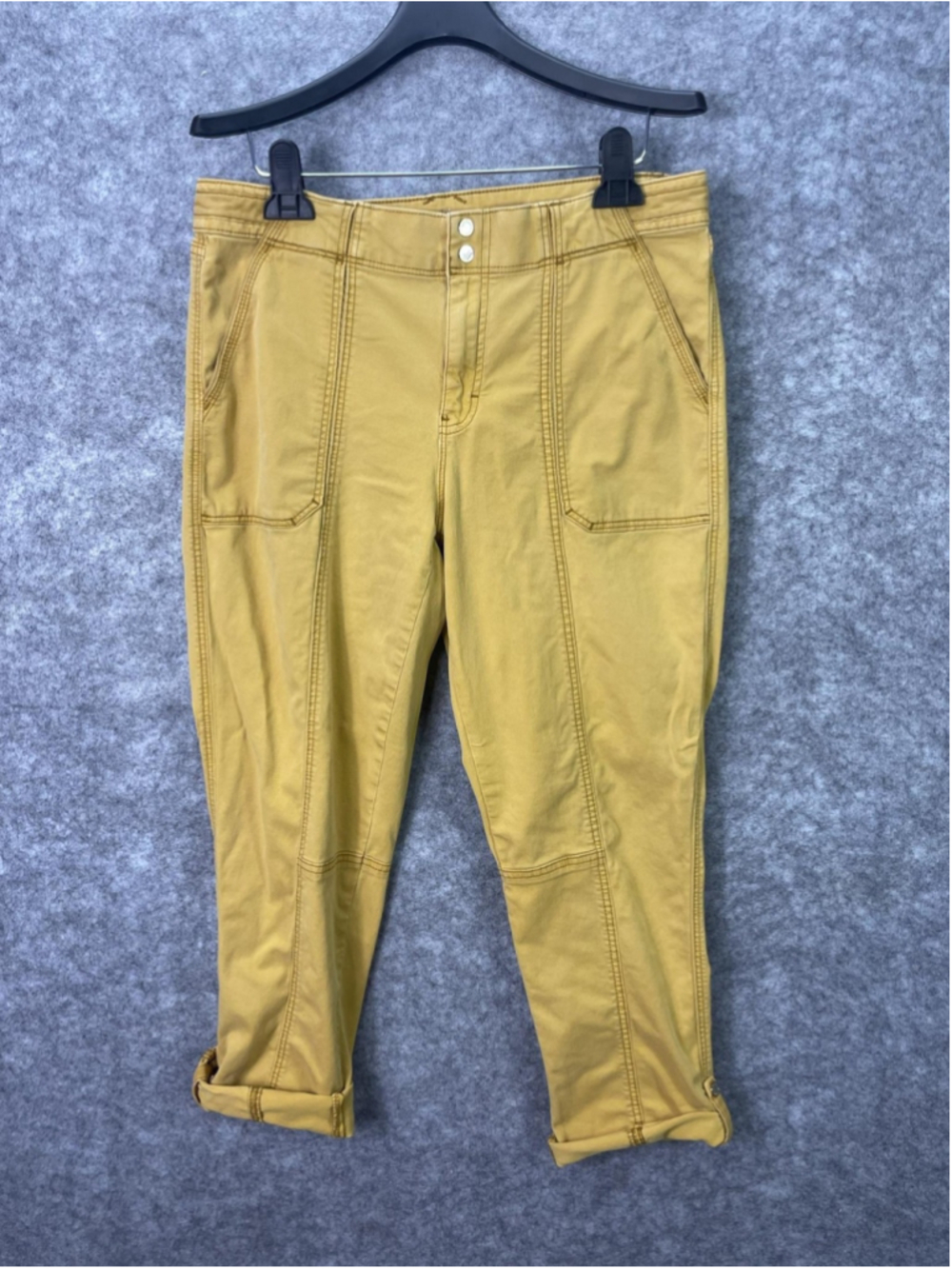 White House Black Market Pants Womens 10 Yellow Pret-A-Pedi Crop Twill Stretch